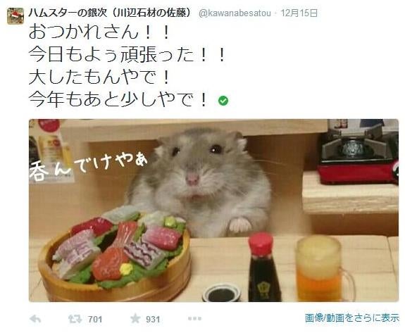 Twitterで人気！居酒屋の大将「ハムスターの銀次」｜ニュースコラム