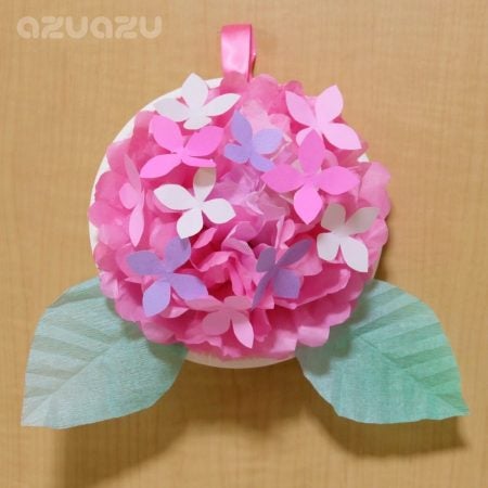 季節の工作 お花紙と折り紙で あじさい を作って飾ろう リビング埼玉web