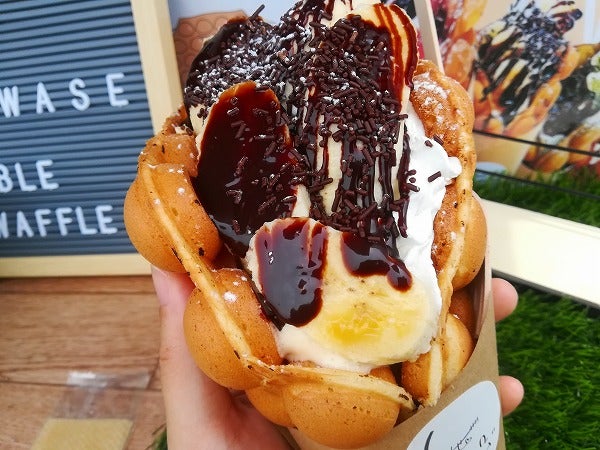 宇都宮】最新スイーツバブルワッフル！映えも狙える「しあわせ4444