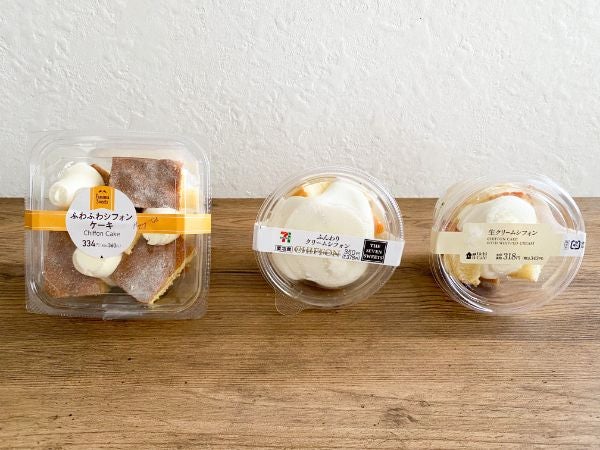 どう違う？どれがおいしい？コンビニ3社の“カップ入りシフォンケーキ