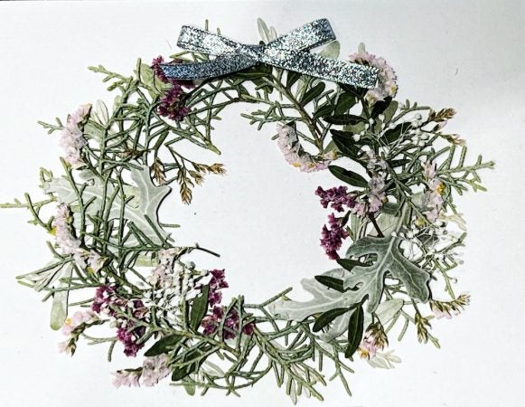 押し花アート「クリスマスリース」 押し花アート「クリスマスリース」