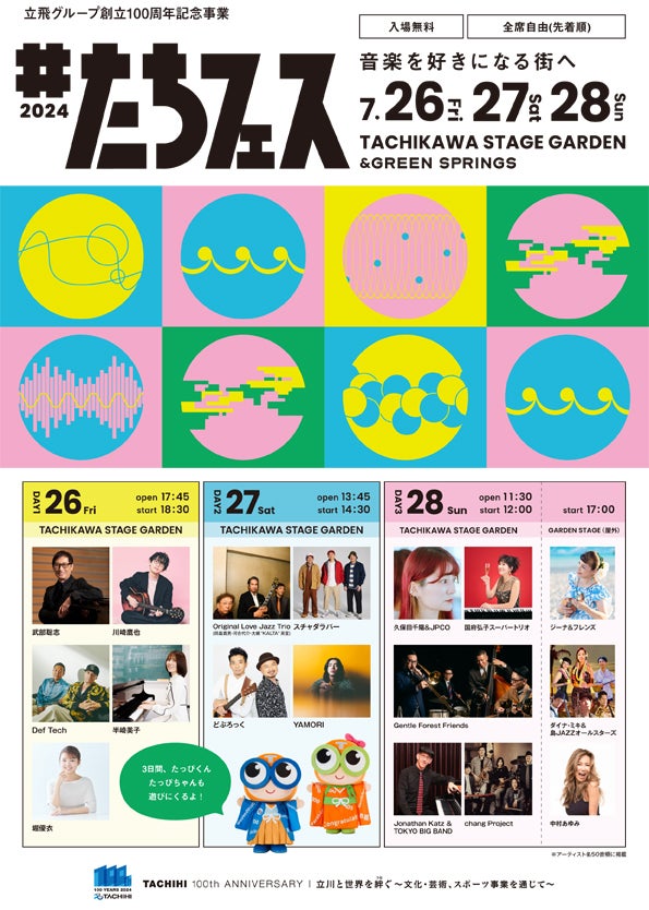 立川 夏びらきフェス 7／13日(土) 2F指定席 （三井ショッピングパーク 