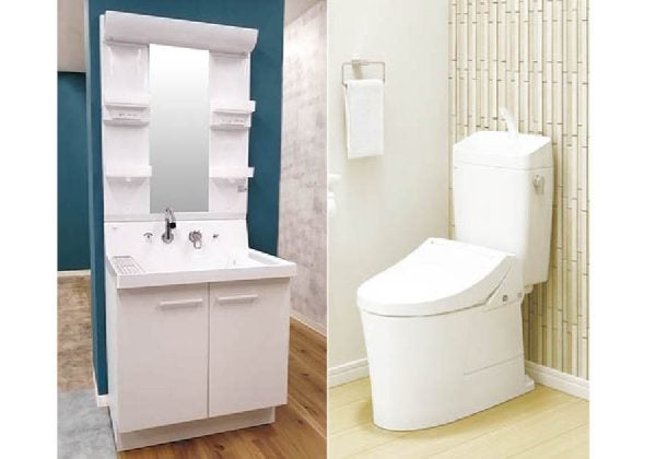 置場の都合で値下げ！スーパーハウス　2坪？浴室・洗面所・トイレ改装品 トイレ・洗面台を新しくして気分スッキリ【限定3台】工事費込み特別