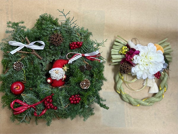 クリスマスお正月節分冬リース