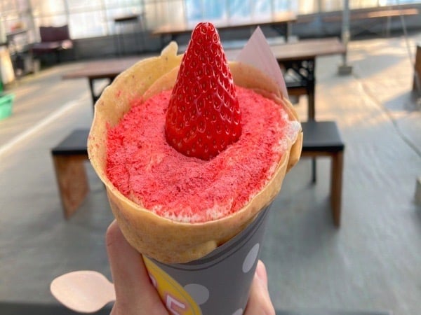 池田】いちごクレープが農園で食べられる？「いけだのいちご狩り屋さん