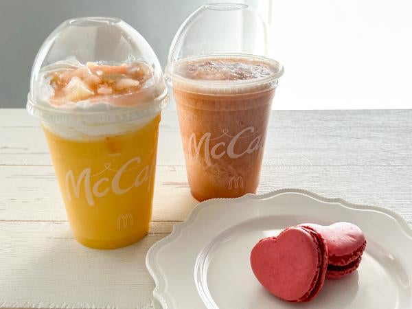 マクドナルド】ハート型マカロンがSNSで超話題♡桃ドリンクは果肉