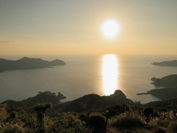 目の前で沈んでいく太陽